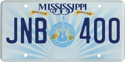 MS license plate JNB400