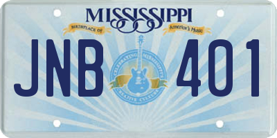 MS license plate JNB401