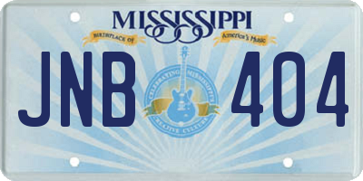 MS license plate JNB404