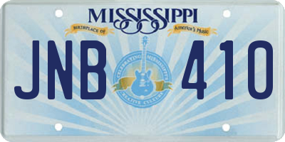 MS license plate JNB410