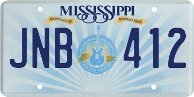 MS license plate JNB412