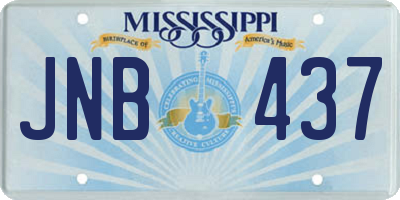 MS license plate JNB437