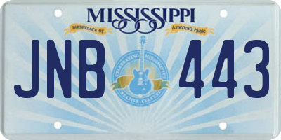 MS license plate JNB443