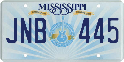 MS license plate JNB445