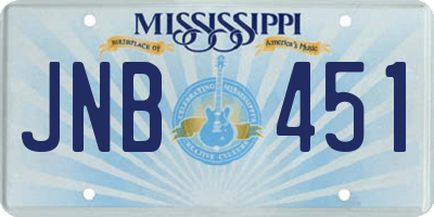 MS license plate JNB451