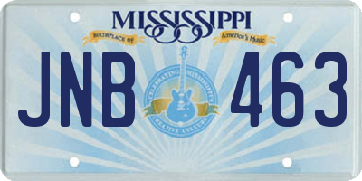MS license plate JNB463