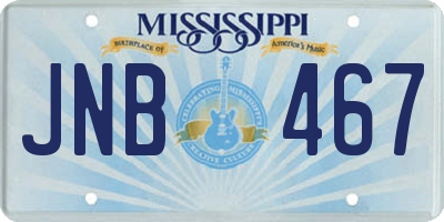 MS license plate JNB467