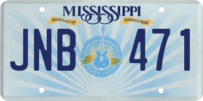 MS license plate JNB471