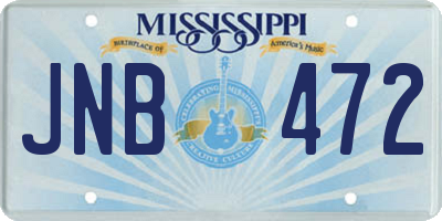 MS license plate JNB472