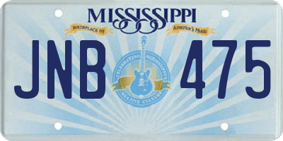 MS license plate JNB475