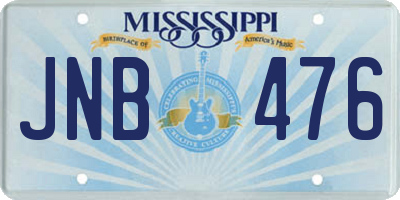 MS license plate JNB476