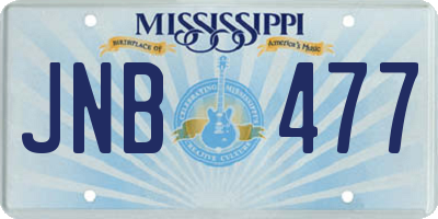 MS license plate JNB477