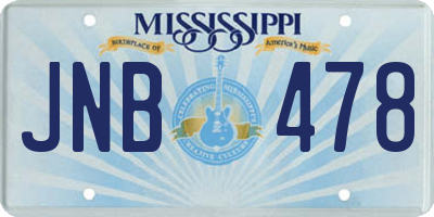 MS license plate JNB478
