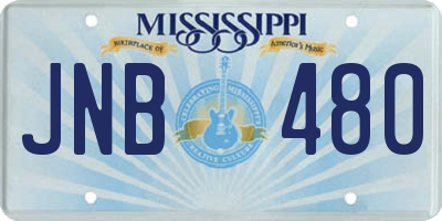 MS license plate JNB480