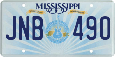MS license plate JNB490