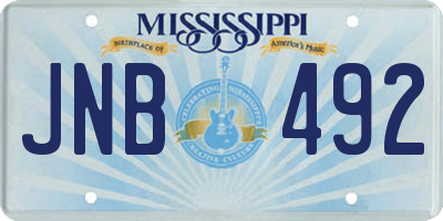 MS license plate JNB492