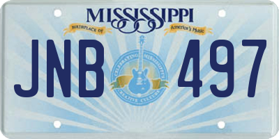 MS license plate JNB497