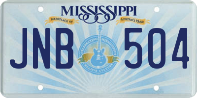 MS license plate JNB504