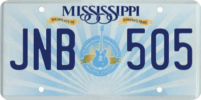 MS license plate JNB505