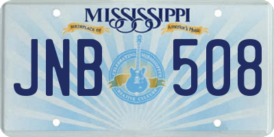MS license plate JNB508