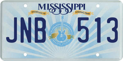 MS license plate JNB513