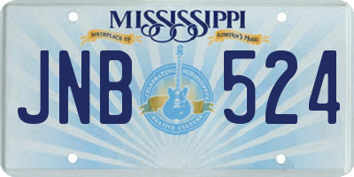 MS license plate JNB524