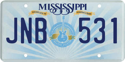 MS license plate JNB531
