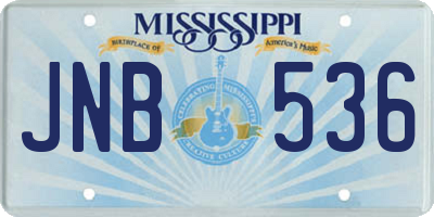 MS license plate JNB536