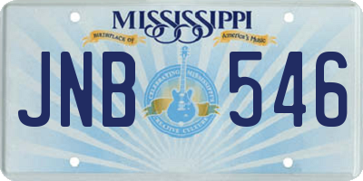 MS license plate JNB546