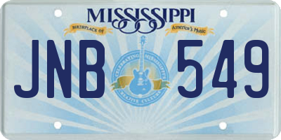 MS license plate JNB549