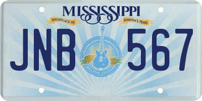 MS license plate JNB567