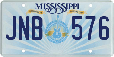 MS license plate JNB576
