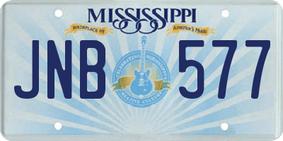 MS license plate JNB577