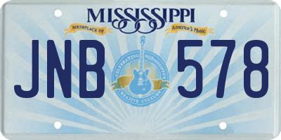 MS license plate JNB578
