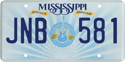 MS license plate JNB581