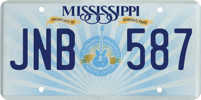 MS license plate JNB587