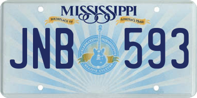 MS license plate JNB593