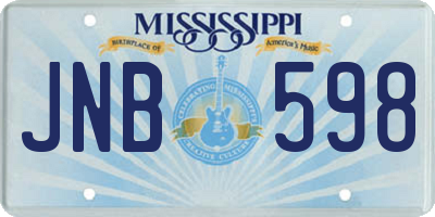 MS license plate JNB598