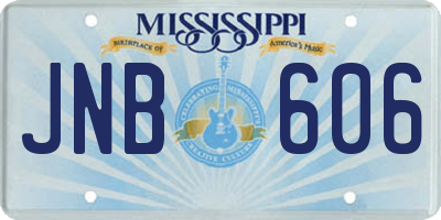 MS license plate JNB606