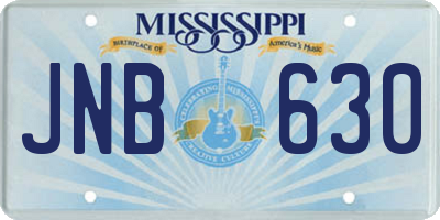 MS license plate JNB630