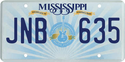 MS license plate JNB635