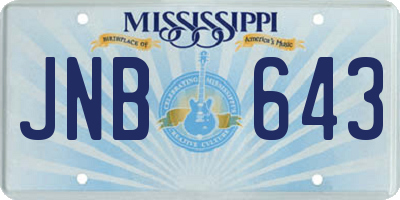 MS license plate JNB643