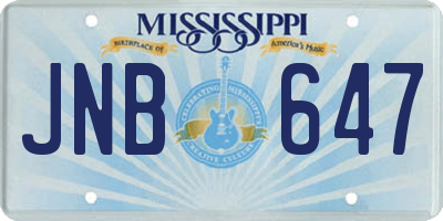 MS license plate JNB647