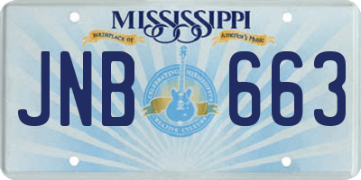 MS license plate JNB663