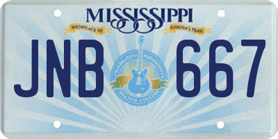 MS license plate JNB667