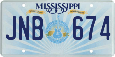 MS license plate JNB674