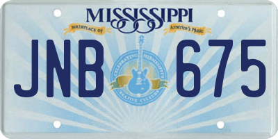 MS license plate JNB675