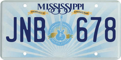 MS license plate JNB678