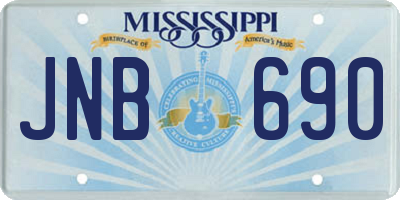 MS license plate JNB690