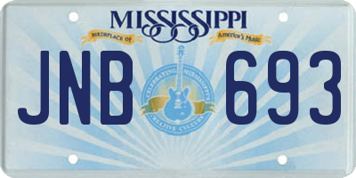 MS license plate JNB693